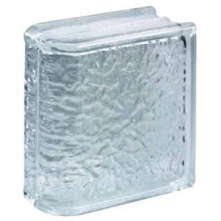 Pittsburgh Corning Endblock Icescapes Premiere Series 7.75 in x 7.75 in x 3.875 in Bullnose Glass Block