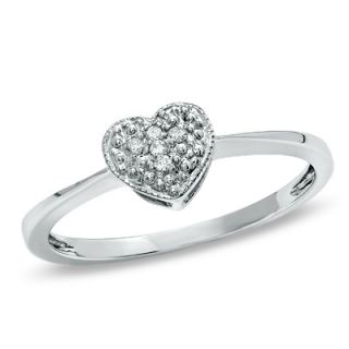 Diamond Accent Heart Ring in Sterling Silver   Zales
