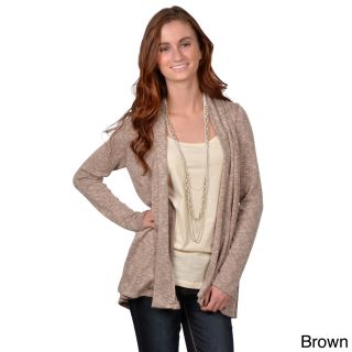 Journee Collection Journee Collection Juniors Solid Long sleeve Open front Cardigan Brown Size S (1  3)