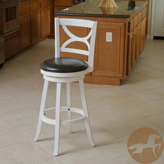 Eclipse White and Black Swivel Barstool Christopher Knight Home Bar Stools