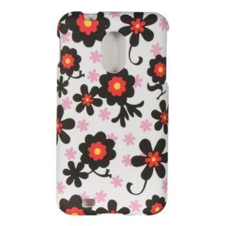 Samsung Epic 4G Touch (Sprint Galaxy S II) SPH D710 Rubberized Hard Case Cover   Black Daisy Cell Phones & Accessories