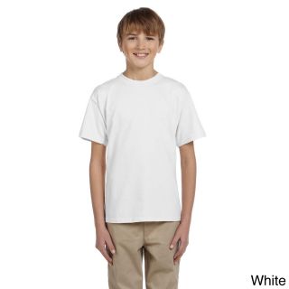 Jerzees Youth Boys Hidensi t Cotton T shirt White Size L (14 16)