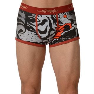 Ed Hardy Mens Fierce Tiger Collage Red Trunk Underwear