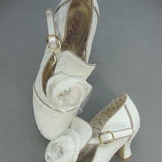 vintage style t bar wedding shoes by be.loved bridal