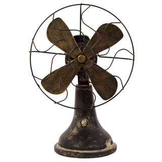 Antiqued Resin Fan Accent Piece
