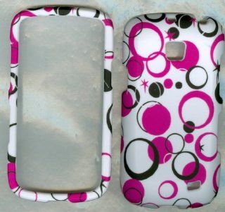 Samsung I110 / S720c Hard Case Faceplate Cover Snap on Protector White Pink Pattern Cell Phones & Accessories