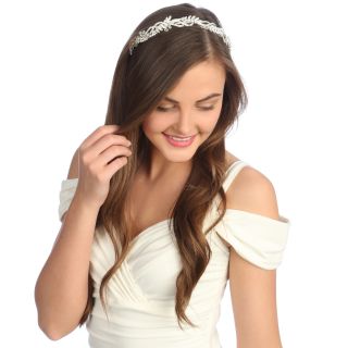 Bridal Veil Company Inc. Amour Bridal Silver Rhinestone And Leaf Headpiece Silver Size One Size Fits Most