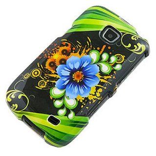 For Samsung Galaxy Proclaim S720C Illusion i110 Hard Design Cover Case+LCD Screen Protector+Car Charger Aqua Flower Cell Phones & Accessories