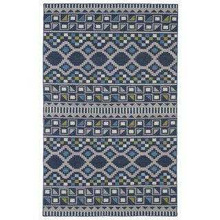 Flatweave Tribeca Blue Wool Rug (8 X 10)