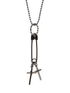 Safety Pin and Cross Necklace by DSquared2