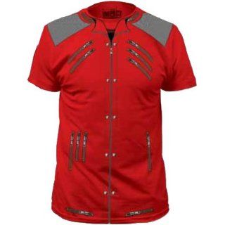 Michael Jackson 80's Pop Jacket Red Adult Costume T shirt (Adult XX Large) Clothing