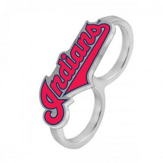 Game Time MLB Team Logo Enamel Two Finger Knuckle Ring   Cleveland Indians