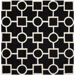 Safavieh Handmade Moroccan Cambridge Black/ Ivory Soft Wool Rug (8 Square)