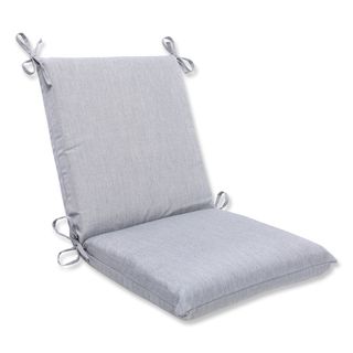 Pillow Perfect Squared Corners Chair Cushion With Grey Sunbrella Fabric