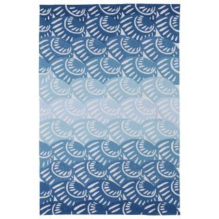 Indoor/ Outdoor Luau Blue Seashell Rug (76 X 9)