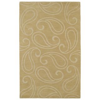 Trends Yellow Paisley Wool Rug (2 X 3)