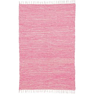 Pink Reversible Chenille Flat Weave Rug (8 X 10)
