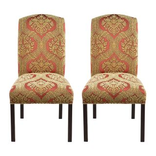 Tiberio Print Camelback Nail Trim Dining Chairs (set Of 2)