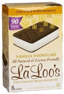 Laloo's Goat's Milk Ice Cream, Bambinis Ice Cream Sandwich, 8 Count Sandwiches (Pack of 4)  Grocery & Gourmet Food