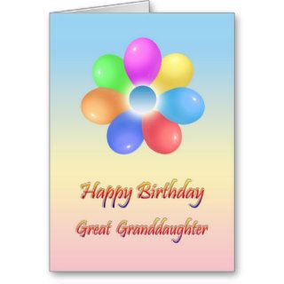 Happy birthday great granddaughter  Card