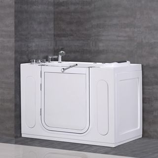 Aston 50x30 inch White Jetted Walk in Tub With Side Panel