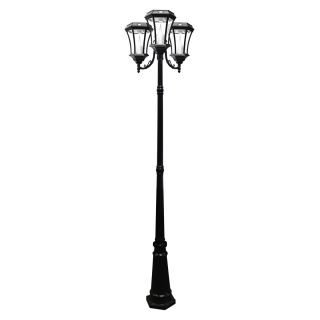 Gama Sonic Gs 94t Black Post Victorian 2 light Solar Lamp With 9 Bright white Leds