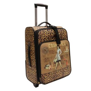 Nicole Lee Cosmetic Print 21 inch Expandable Rolling Carry on