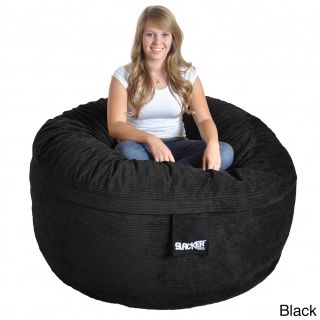 Slacker Sack Slacker Sack 5 foot Round Corduroy Bean Bag Chair Black Size Large