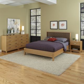 Home Styles The Rave Bed, Night Stand, And Two Chest Oak Size Queen