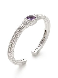 Natalie Amethyst Cushion Shaped Cuff Bracelet by Judith Ripka