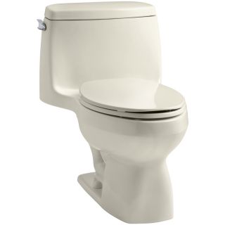 KOHLER Santa Rosa Almond 1.6 GPF (6.06 LPF) 12 in Rough In Elongated 1 Piece Standard Height Toilet