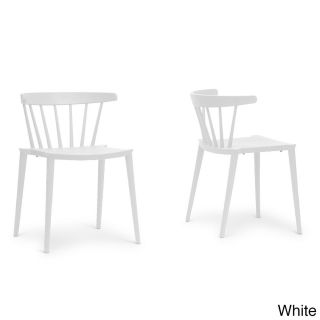Baxton Studio Finchum Red Plastic Stackable Modern Dining Chair (set Of 2)