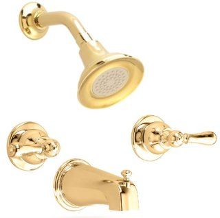 American Standard 7220.732.099 Hampton 2 Handle Tub and Shower Set, Polished Brass   Two Handle Tub And Shower Faucets  