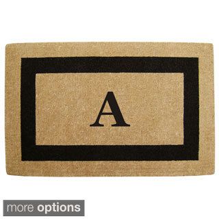 Heavy duty Coir Single Black Picture Frame Monogrammed Doormat