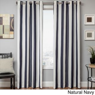Softline Home Fashions Sunbrella Cabana Stripe Indoor/outdoor Curtain Panel Blue Size 52 x 84