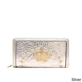 Nicole Lee Nicole Lee Jasmine Crown Hardware Embossed Wallet Silver Size Small