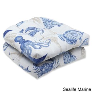 Pillow Perfect Sealife Outdoor Wicker Seat Cushion (set Of 2)