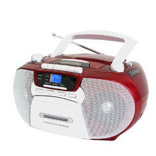 Supersonic SC 727 Portable CD Player with Cassette/Recorder & AM/FM Radio  Red   Players & Accessories