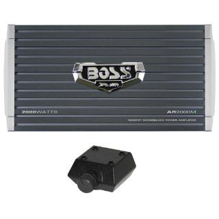 BOSS Audio AR2000M Armor 2000 watts Monoblock Class A/B 1 Channel 2 8 Ohm  Stable Amplifier with Remote Subwoofer Level Control