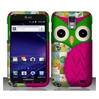 3 Items Combo For Samsung Galaxy S 2 Skyrocket i727 (AT&T) Colorful Pink Owl Design Hard Case Snap On Protector Cover + Free Mini Stylus Pen + Free American Flag Pin Cell Phones & Accessories
