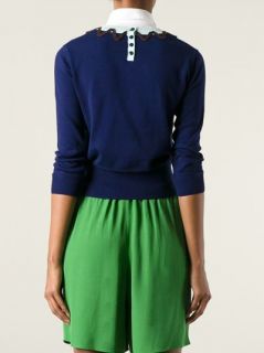 Carven Contrast Crew Neck Sweater