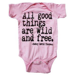 Happy Family All Good Things Are Wild and Free Light Pink Baby Girl Bodysuit (0 6 Months)  Infant And Toddler Bodysuits  Baby