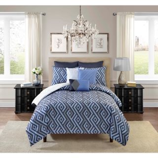 Victoria Classics Metropolis Lawson Reversible 8 piece Comforter Set Blue Size Full