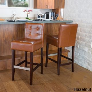 Christopher Knight Home Tate Tufted Leather Back Bar Stools (set Of 2)