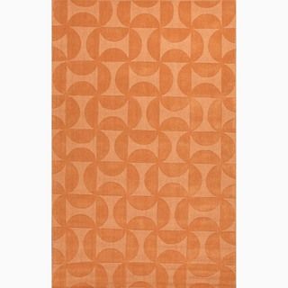 Hand made Orange Wool Textured Rug (2x3)