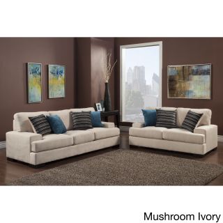 Furniture Of America Shielliam 2 piece Contemporary Micro Denier Fabric Sofa And Loveseat Set