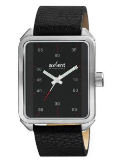 Mens Dark Black Dial Graphic Watch by Axcent