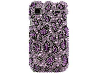 Hard Diamond Phone Protector Case Purple/Black Leopard For Samsung Vibrant Cell Phones & Accessories