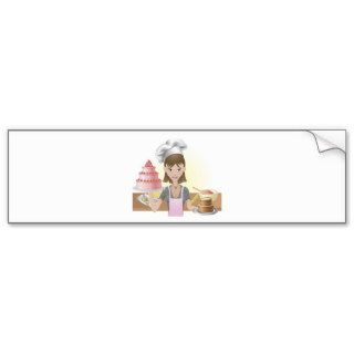 Young woman baking a cakes and cookies bumper sticker