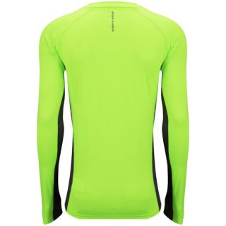 Under Armour Mens Heatgear Flyweight Long Sleeve Running T Shirt   Hyper Green/Reflective      Clothing